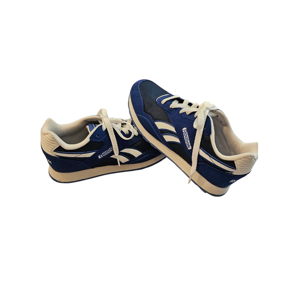 Reebok Women's Classic Blue White Suede Jogger Retro Running Shoes Size 8